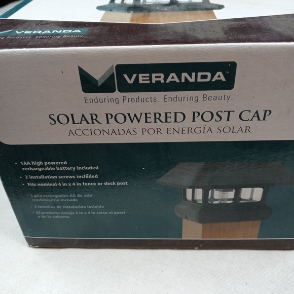Solar Powered LED 4" x 4" BLACK Post Cap Light (Ac - Picture 5 of 7